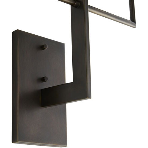 Blade 2 Light 18 inch Aged Bronze Sconce Wall Light, Ray Booth, Essential Lighting
