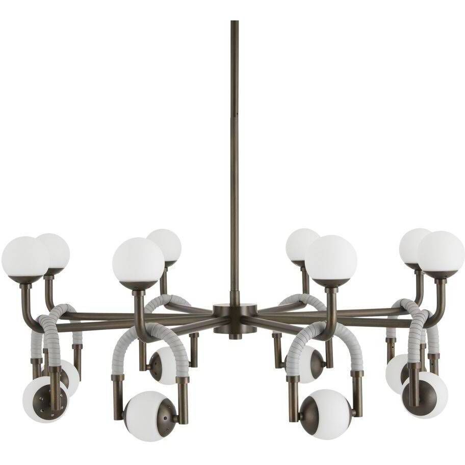 Hollins 8 Light 33 inch English Bronze and Anchor Grey Chandelier Ceiling Light