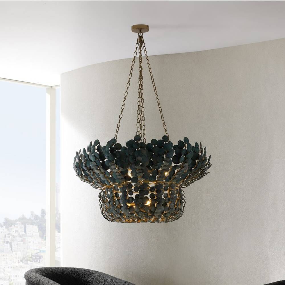 Bilal 40 inch Eucalyptus&nbsp;Coconut Shell Chandelier Ceiling Light
