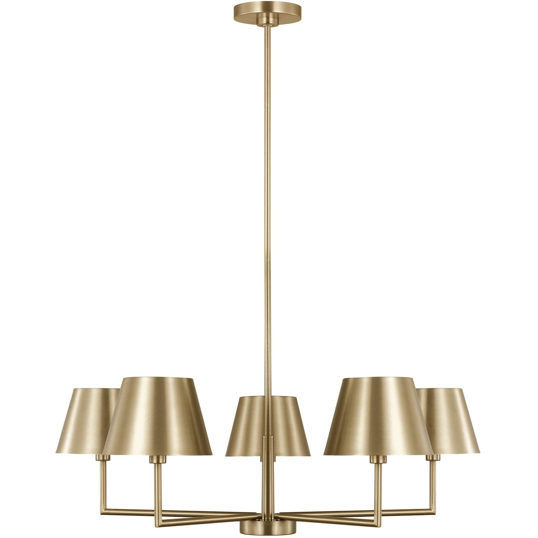 Drew & Jonathan Ender 5 Light 32.63 inch Satin Brass Chandelier Ceiling Light, Medium