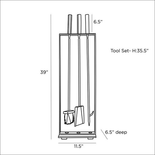 Landt 39 X 11.5 inch Fireplace Tool Set, Set