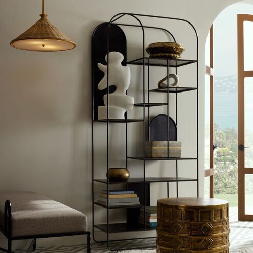 Meson 81 X 35 inch Hammered Natural Iron Etagere
