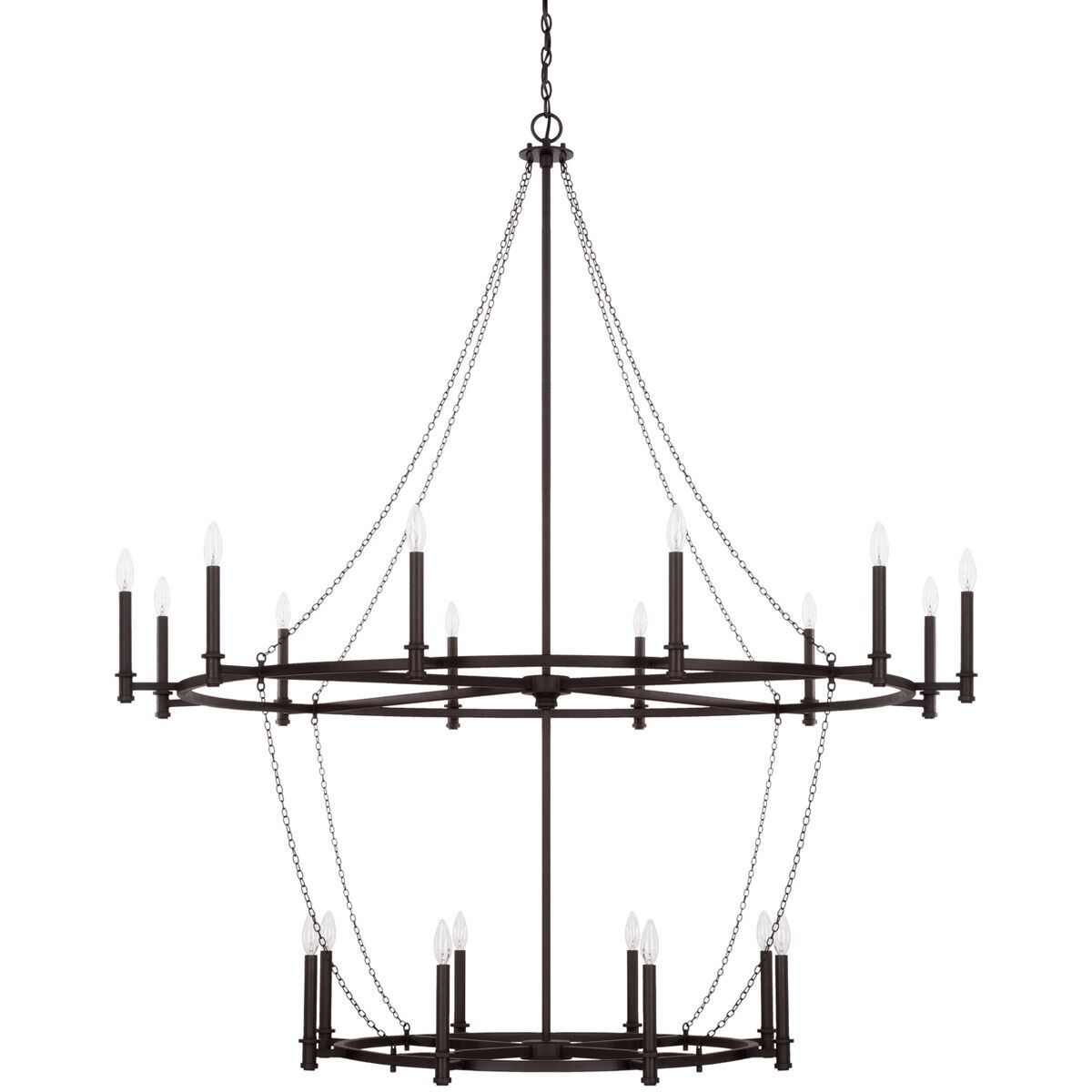 Lancaster 20 Light 60 inch Black Iron Chandelier Ceiling Light