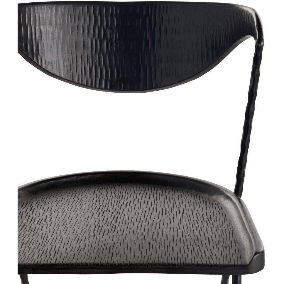 Fletcher Ebony and Blackened Iron Dining Chair