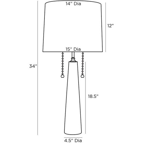 Sidney 34 inch 60.00 watt Black Lamp Portable Light