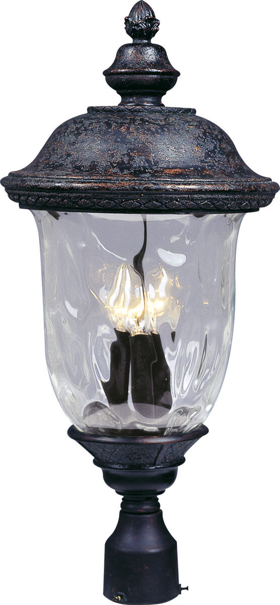 Carriage House DC 3 Light 27 inch Oriental Bronze Outdoor Pole/Post Lantern