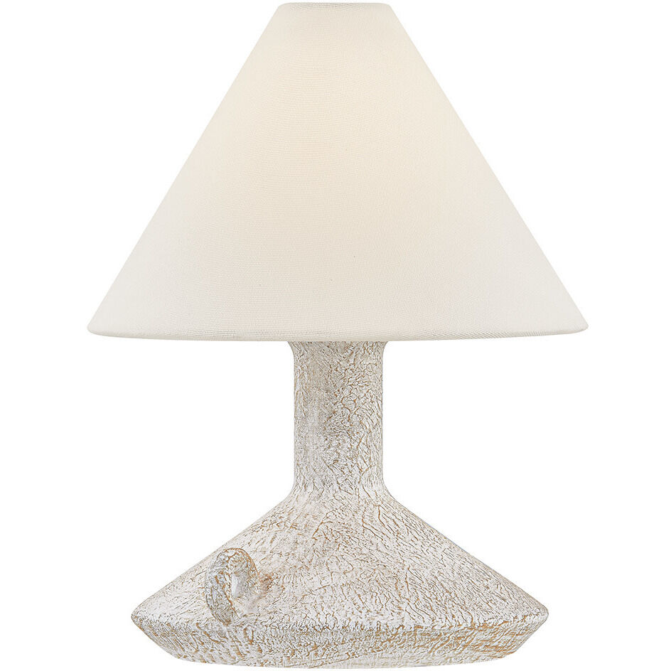 Passage 11.5 inch 3 watt Patina Brass/Ceramic Riven Chalk Rechargeable Table Lamp Portable Light