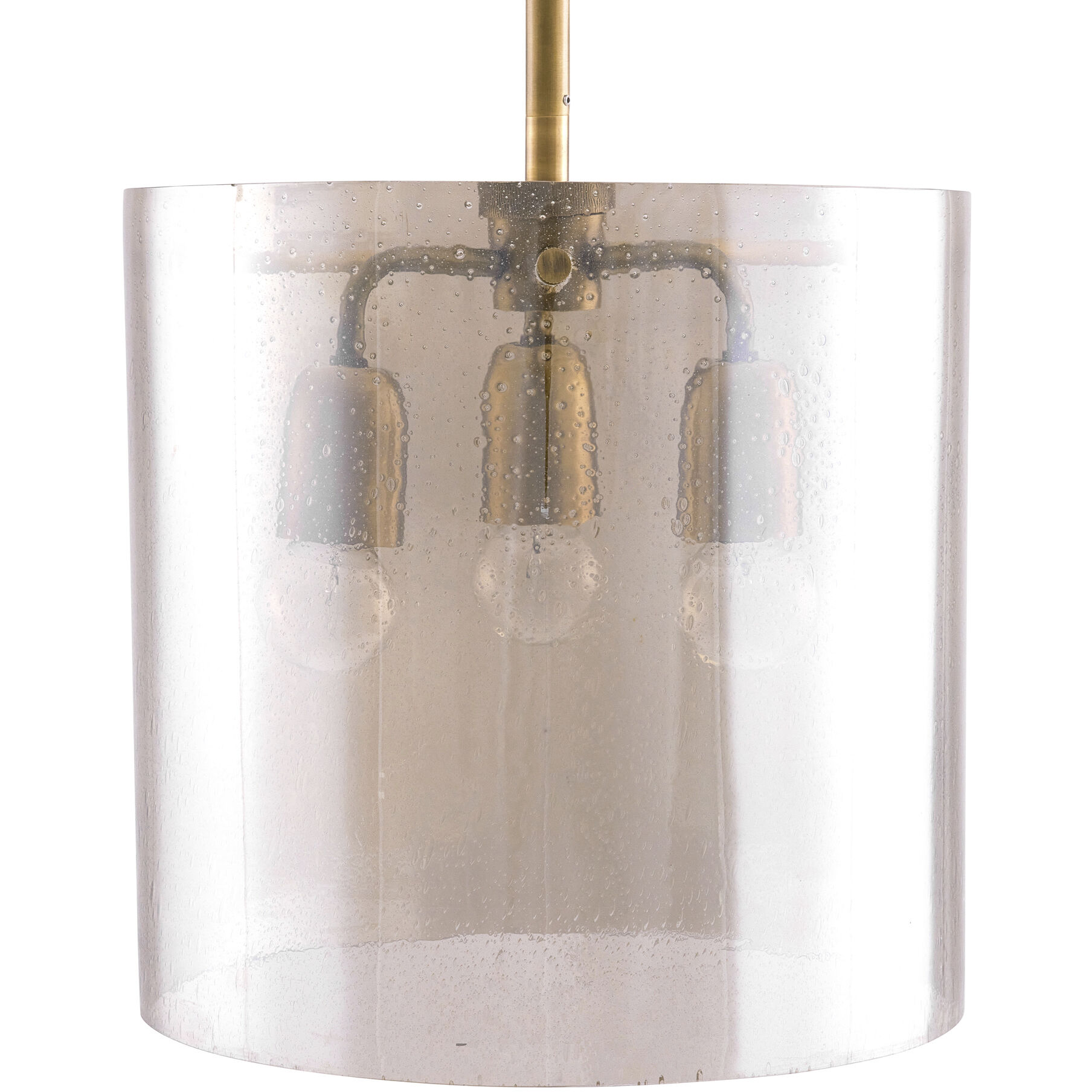 Milford 3 Light 11.5 inch Smoke Luster and Antique Brass Pendant Ceiling Light