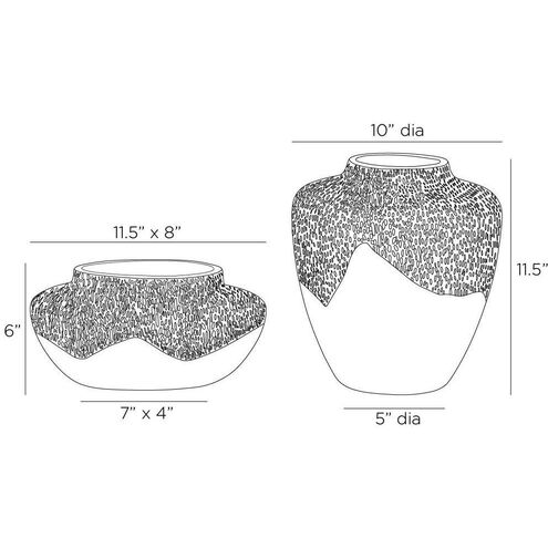 Freeman 11.5 X 6 inch Vases, Set of 2
