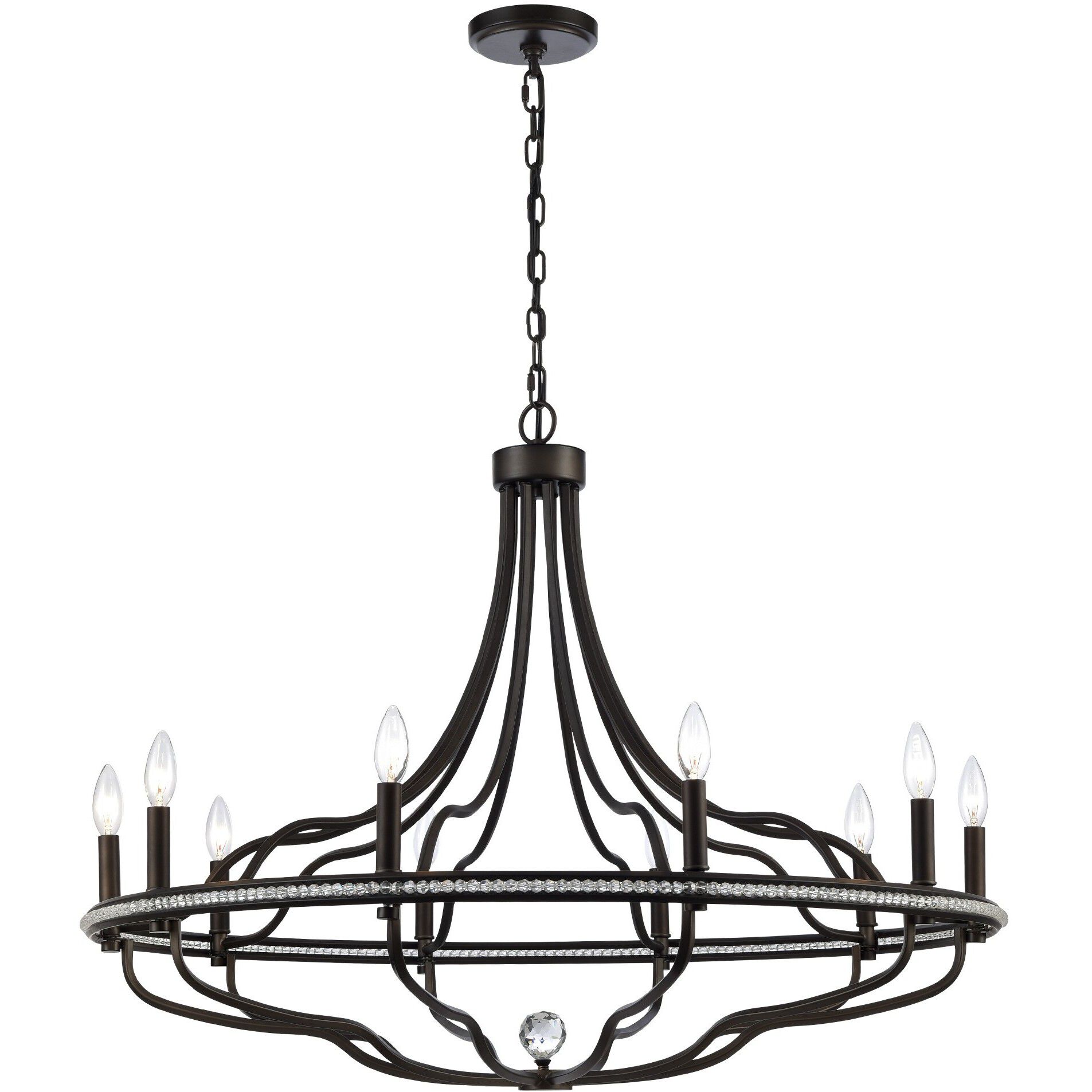 Tuscan 10 Light 38 inch Dark Bronze Chandelier Ceiling Light, Converts to Semi Flush
