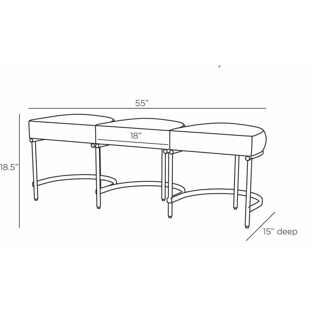 Blaire 18.5 inch Black Bench