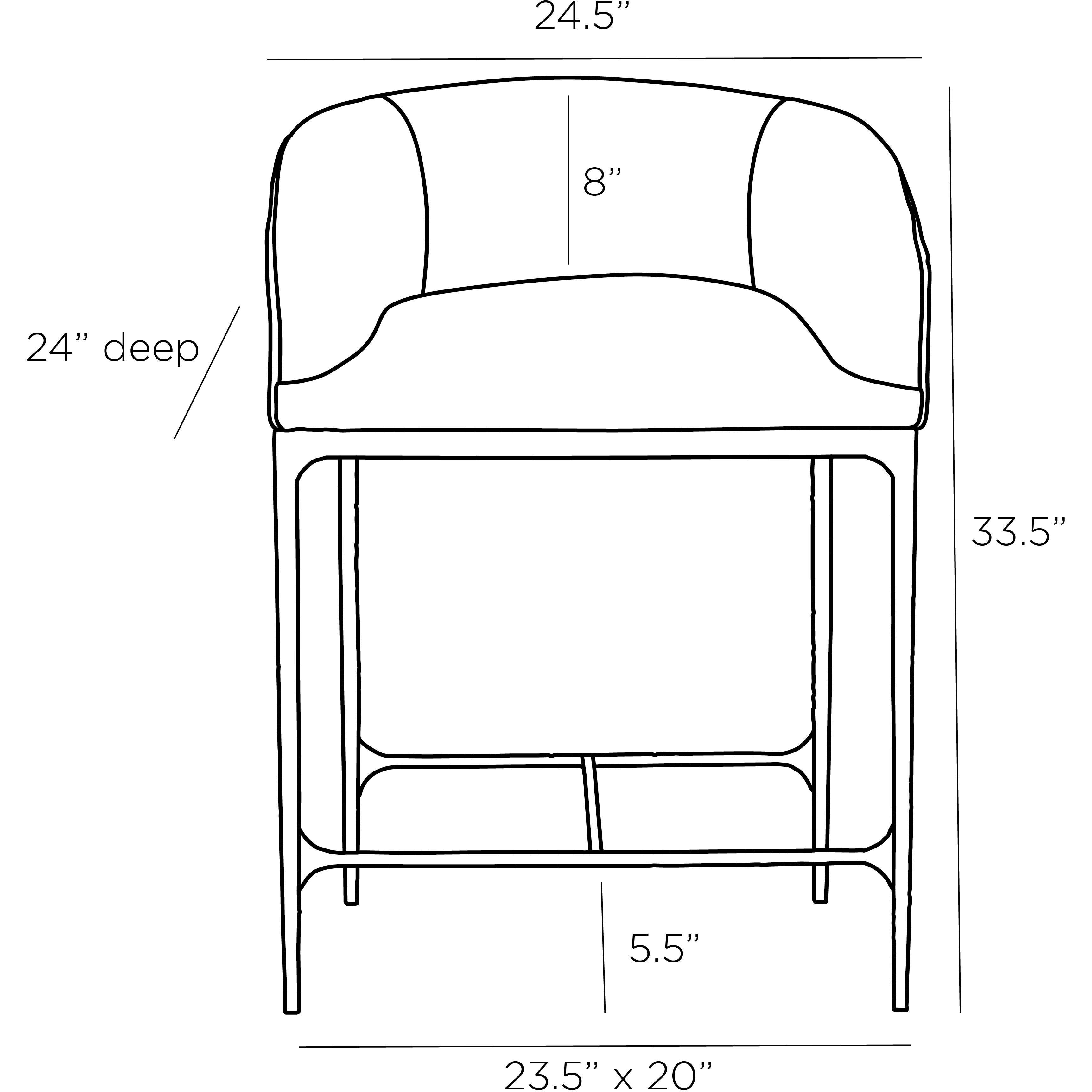 Osbourne 33.5 inch Russet Counter Stool