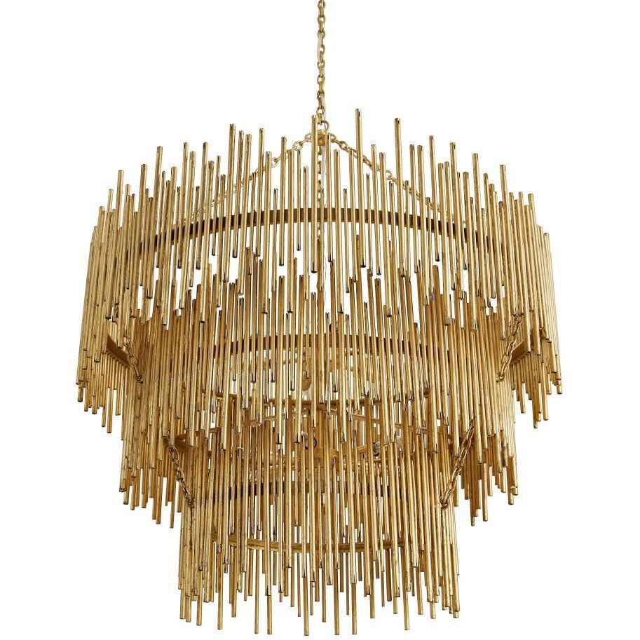 Prescott 12 Light 35 inch Gold Leaf Chandelier Ceiling Light