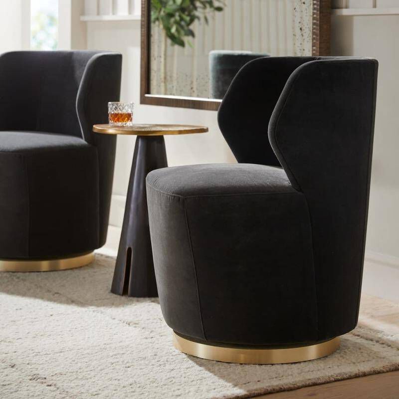 Poppy Midnight Grey and Champagne Chair