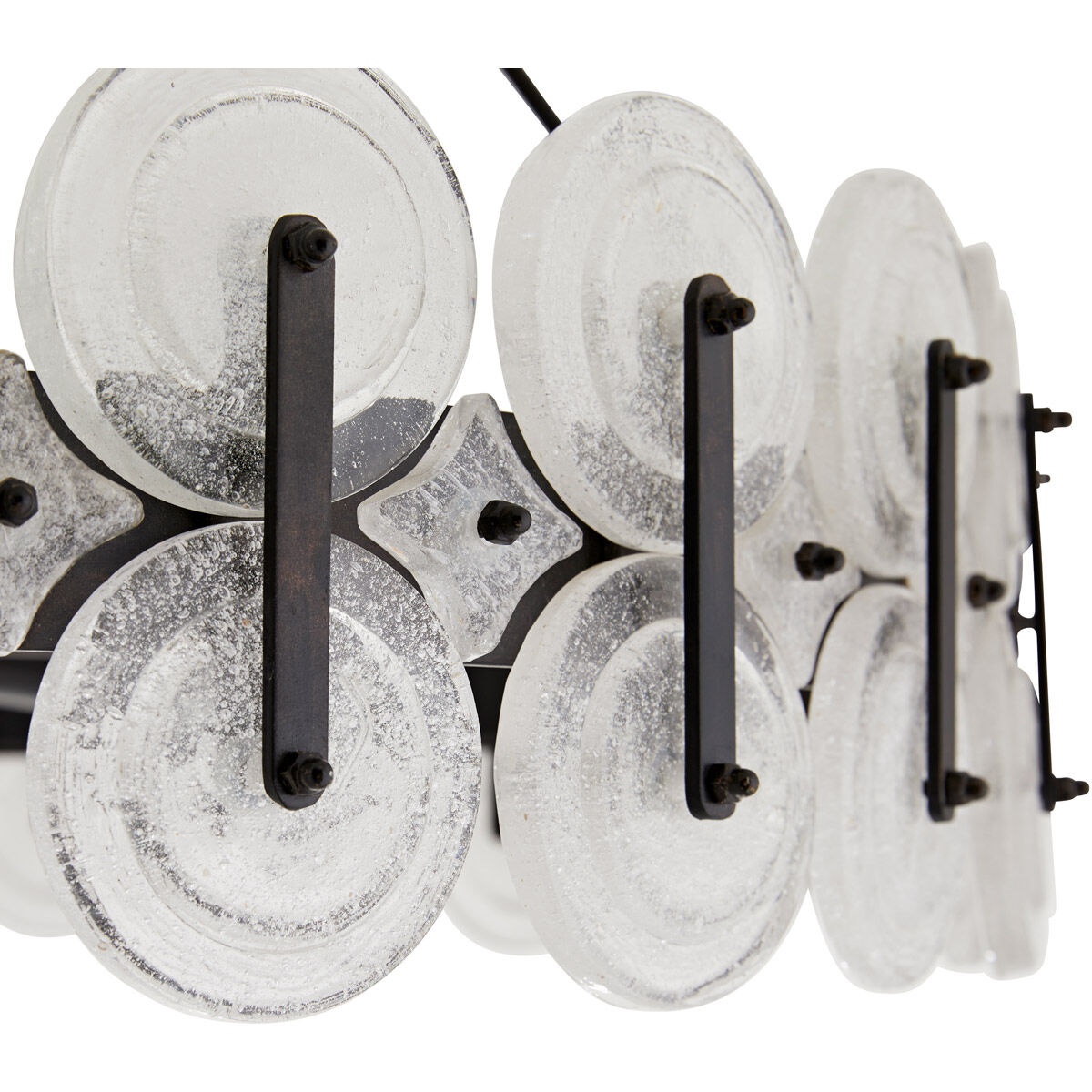 Rondelle 8 Light 31 inch Blackened Iron Chandelier Ceiling Light