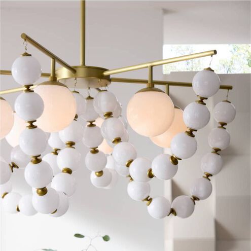 Genesis 5 Light 42 inch Antique Brass Chandelier Ceiling Light