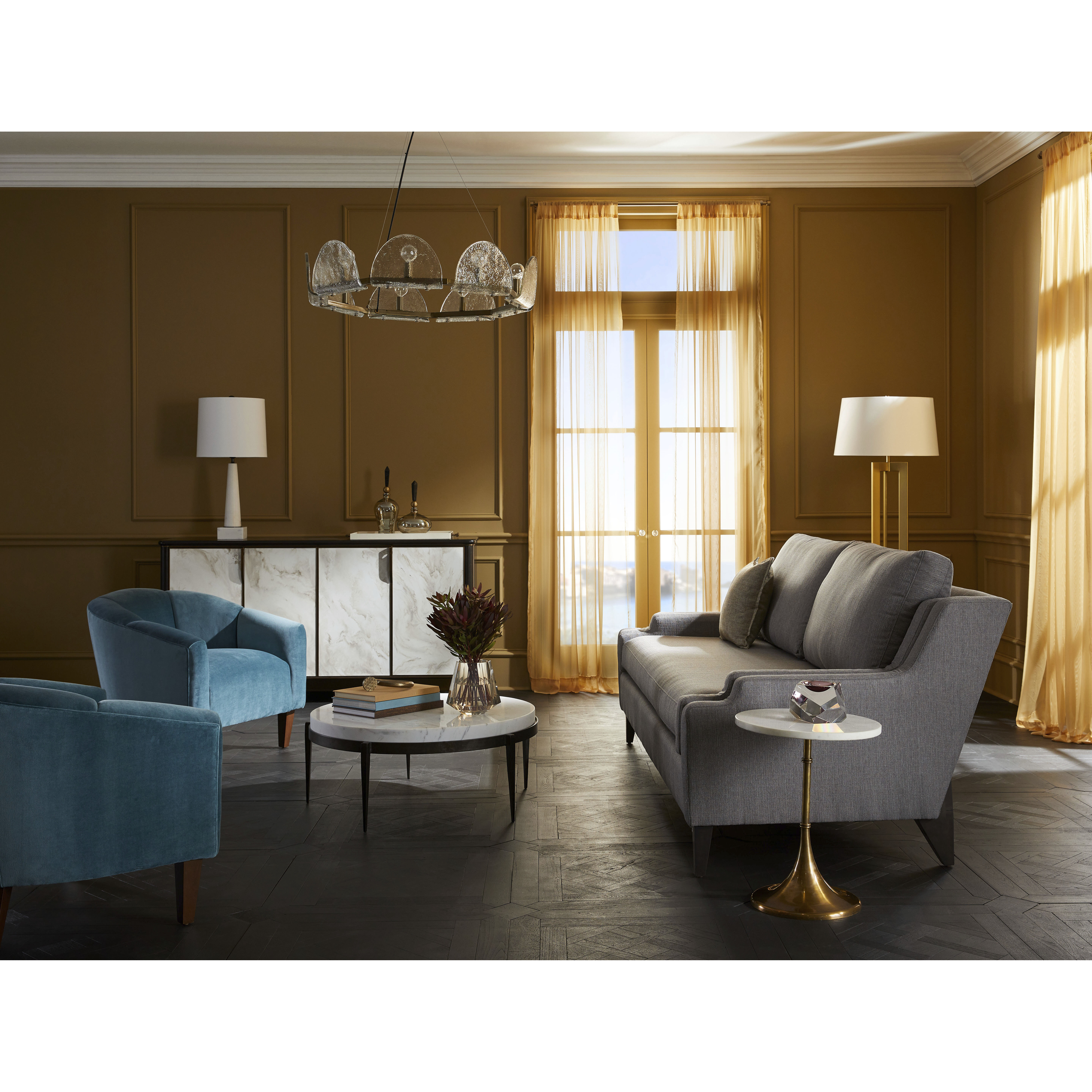 Mendez 9 Light 29 inch Smoke Luster and Antique Brass Chandelier Ceiling Light