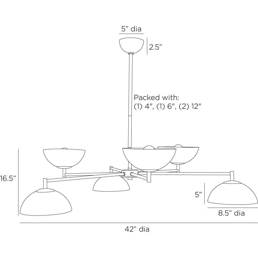 Evansville 6 Light 42 inch Aegean Chandelier Ceiling Light