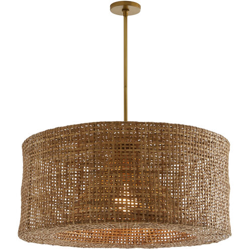 Nev 1 Light 32 inch Natural and Antique Brass Pendant Ceiling Light
