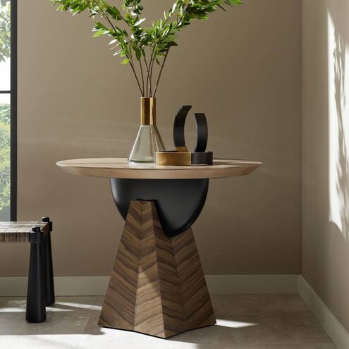 Dorette 42 X 33 inch Chateau Gray and Matte Black Entry Table