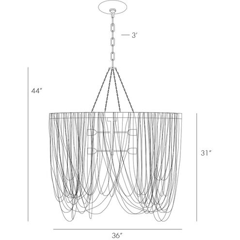 Layla 4 Light 36 inch Antique Brass and Nickel Chandelier Ceiling Light