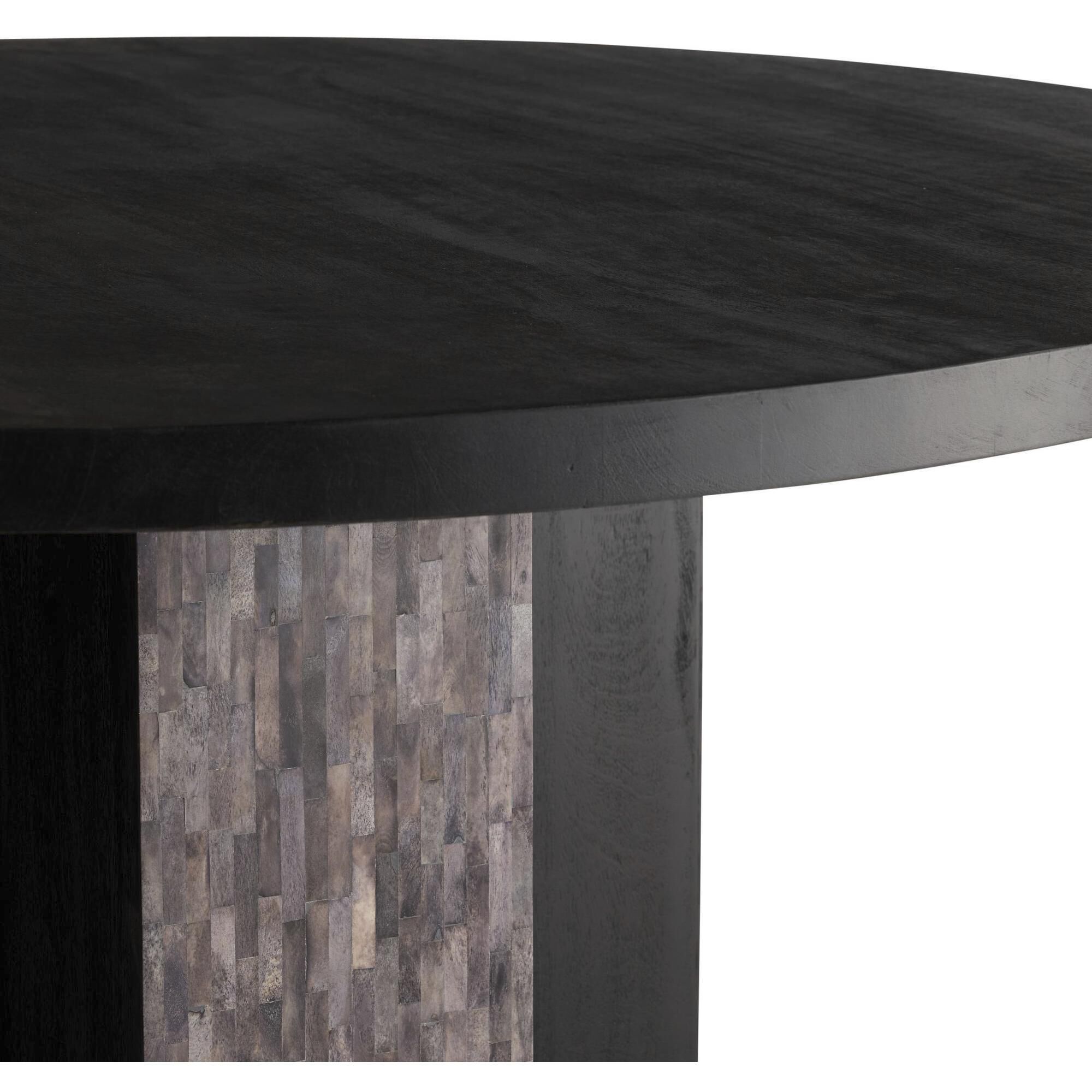 Maddock 60 inch Ebony and Gray Dining Table