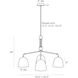 Worth 4 Light 40.5 inch Vintage Brass Chandelier Ceiling Light