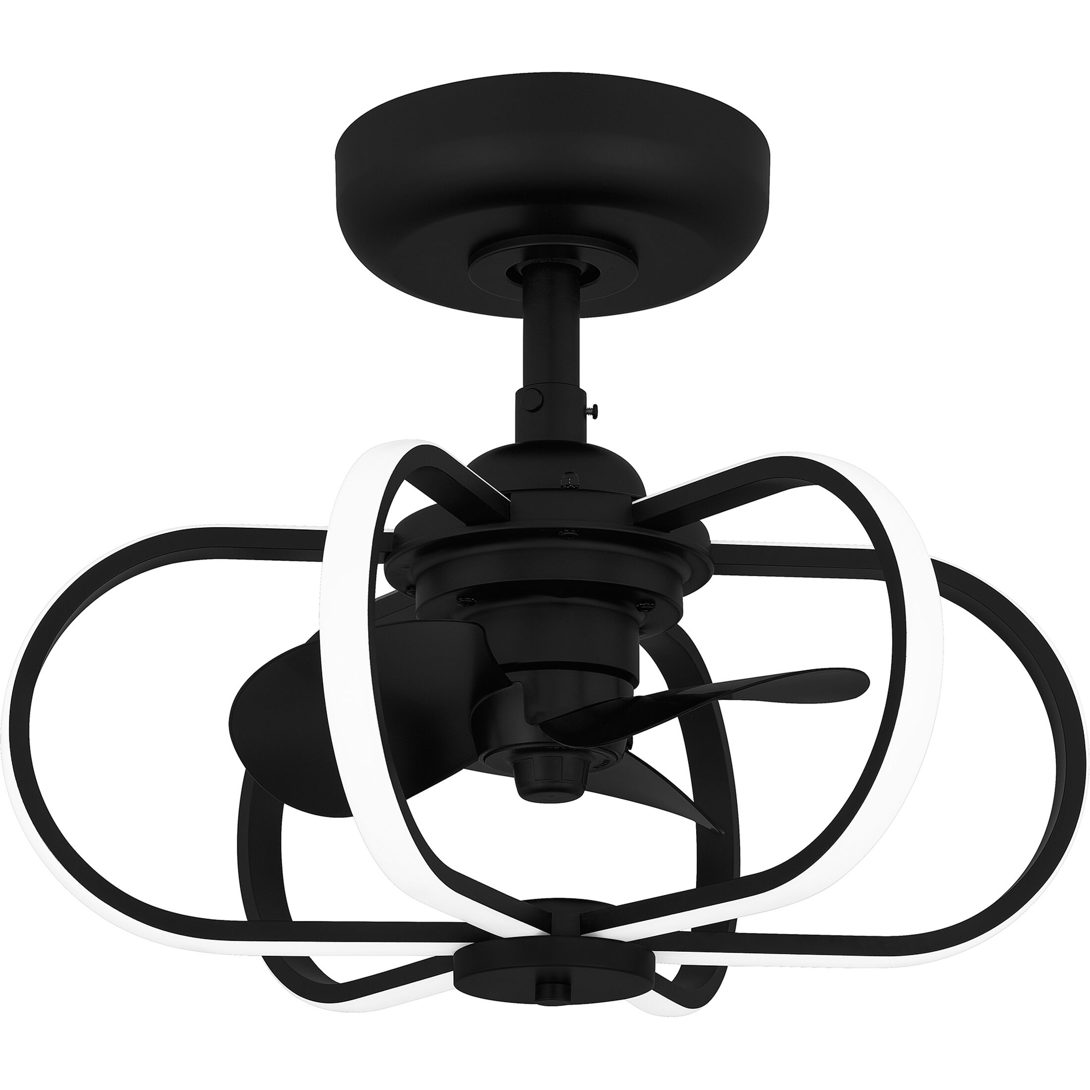 Zuri 19.75 inch Matte Black with Black Matte Blades Fandelier