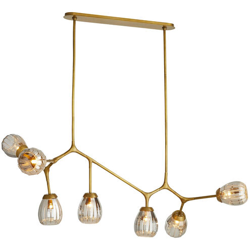 Smyth 7 Light 66 inch Antique Brass Linear Chandelier Ceiling Light