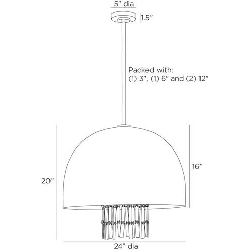 Giraldo 3 Light 24 inch English Bronze and Antique Brass Pendant Ceiling Light