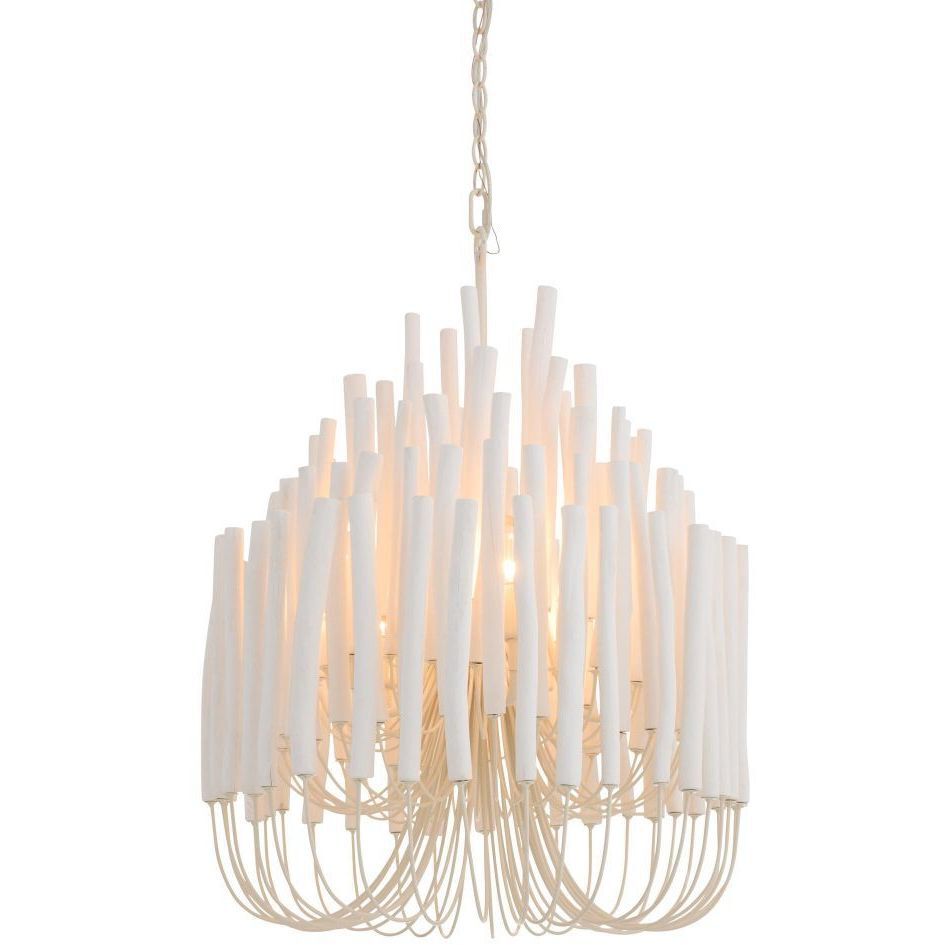 Tilda 5 Light 21 inch Whitewashed Wood/White Chandelier Ceiling Light