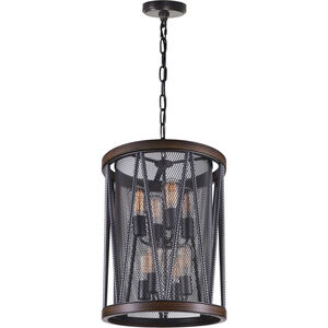Parsh 8 Light 16 inch Pewter Drum Shade Chandelier Ceiling Light