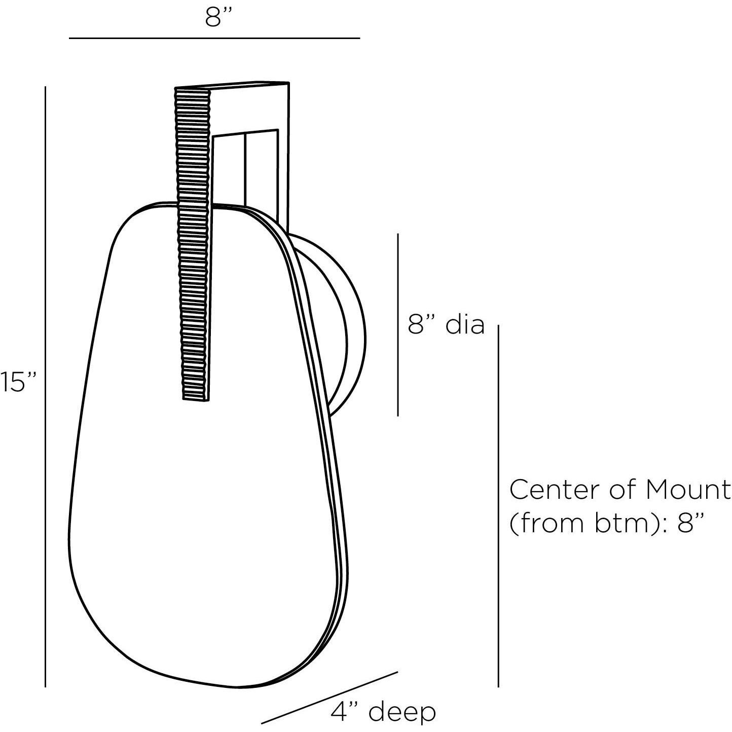 Zelda 1 Light 8 inch Antique Brass ADA Sconce Wall Light