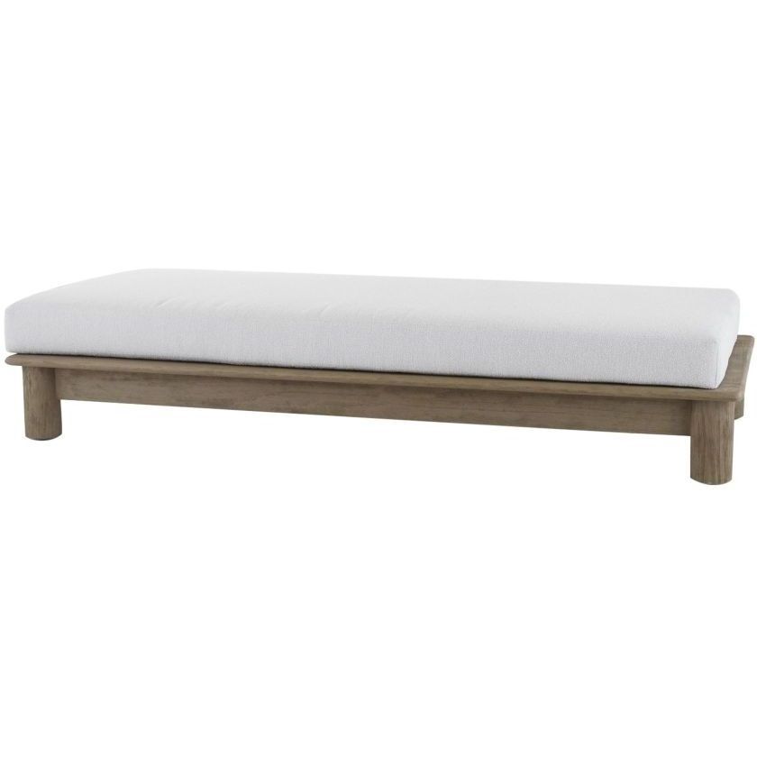 Caldwell 15 inch Porpoise and Weathered Teak Outdoor Ottoman