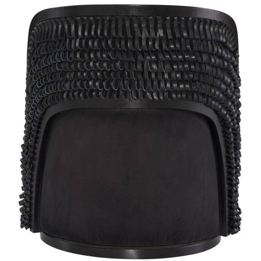 Gretel Black Suede and Black Leather with Ebony Chair