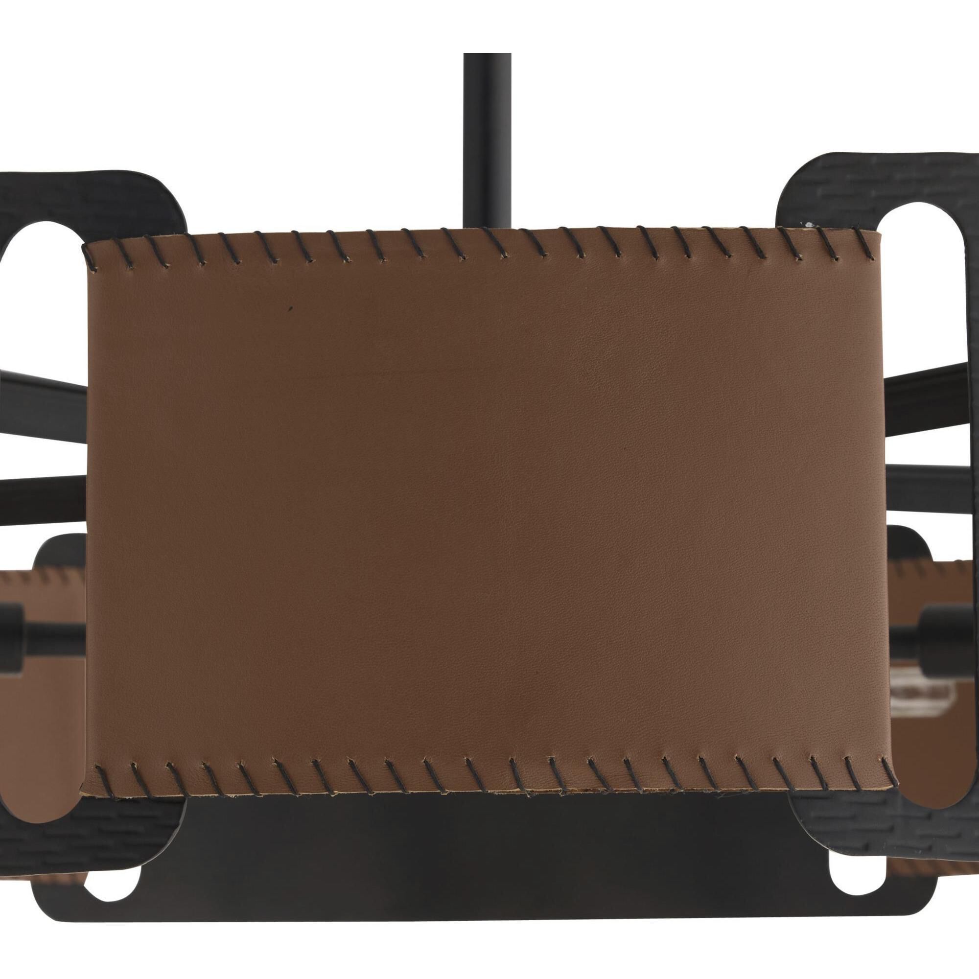 Ivan 5 Light 36.5 inch Brown and Blackened Iron Chandelier Ceiling Light