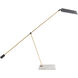 Devin 23 inch 9.00 watt Antique Brass and Bronze with White Marble Desk Lamp Portable Light