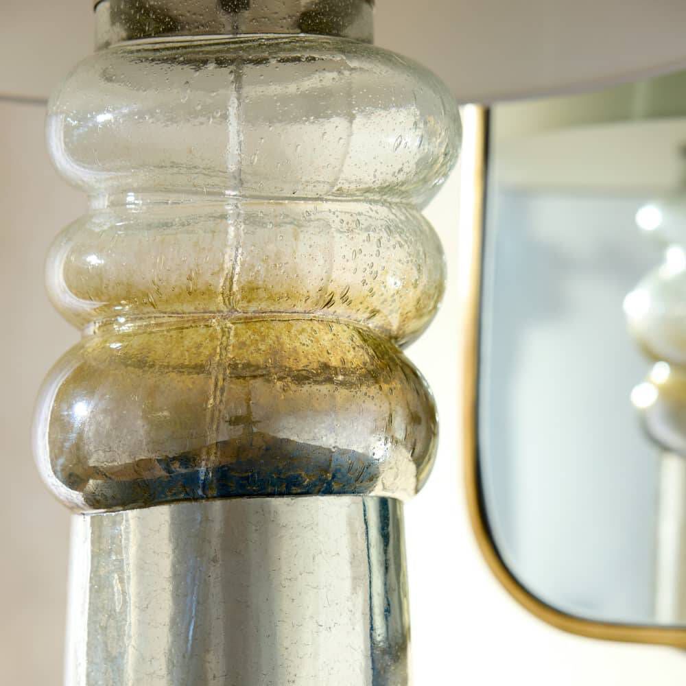 Milan 28 inch 150 watt Antique Mercury Ombre and Polished Nickel Table Lamp Portable Light