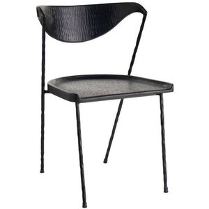 Fletcher Ebony and Blackened Iron Dining Chair