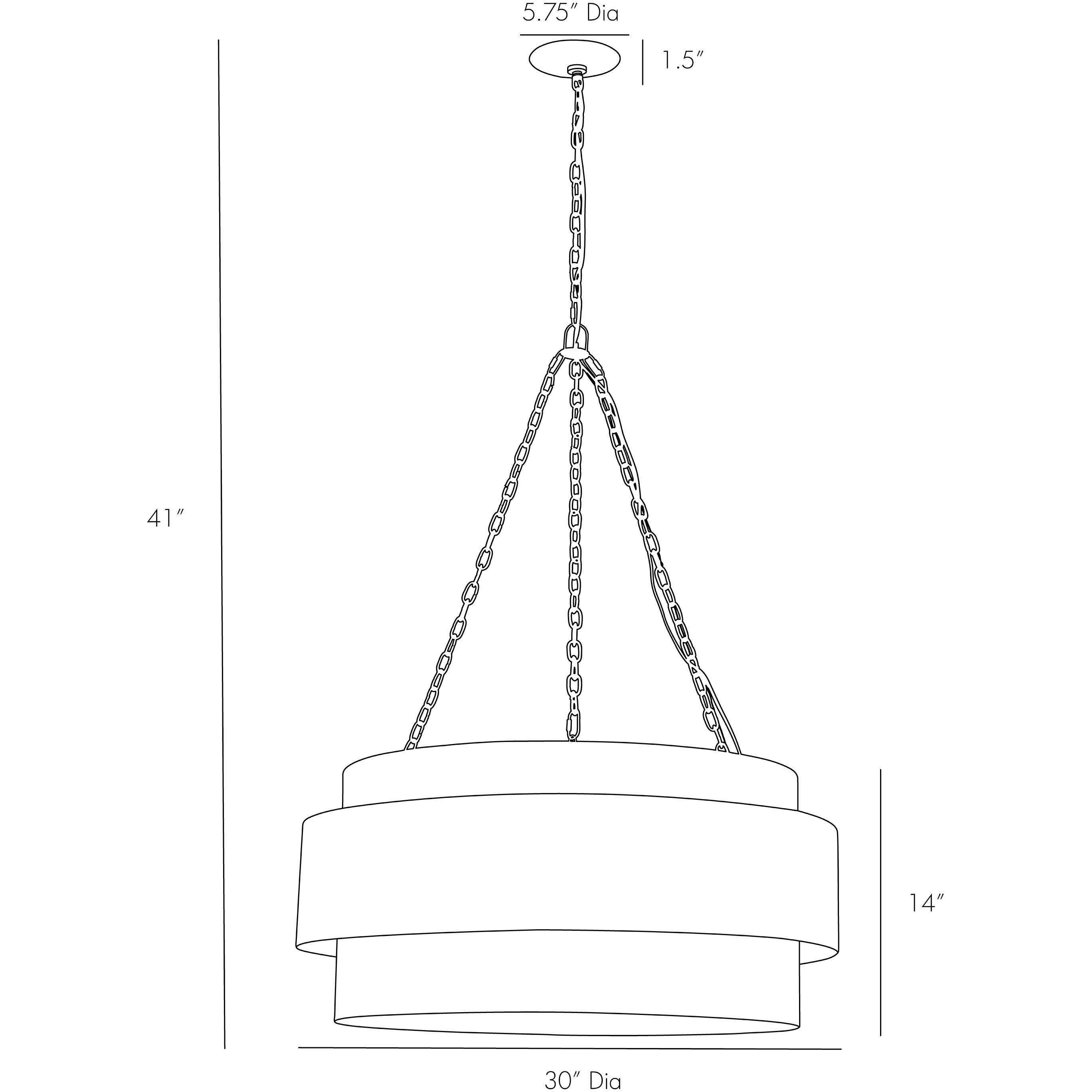 Nolan 4 Light 30 inch Vintage Brass Pendant Ceiling Light, Large