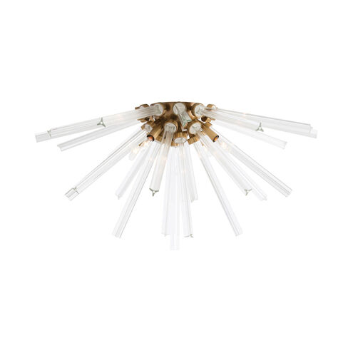 Hanley 4 Light 30 inch Antique Brass Flush Mount Ceiling Light