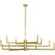 Griff 12 Light 56 inch Antique Brass Chandelier Ceiling Light, Large