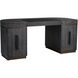 Coventry 66 inch Cerused Ebony and Black and Antique Brass Desk