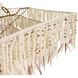 Josephine 3 Light 44 inch Natural and Ivory and Antique Brass Chandelier Ceiling Light, Large