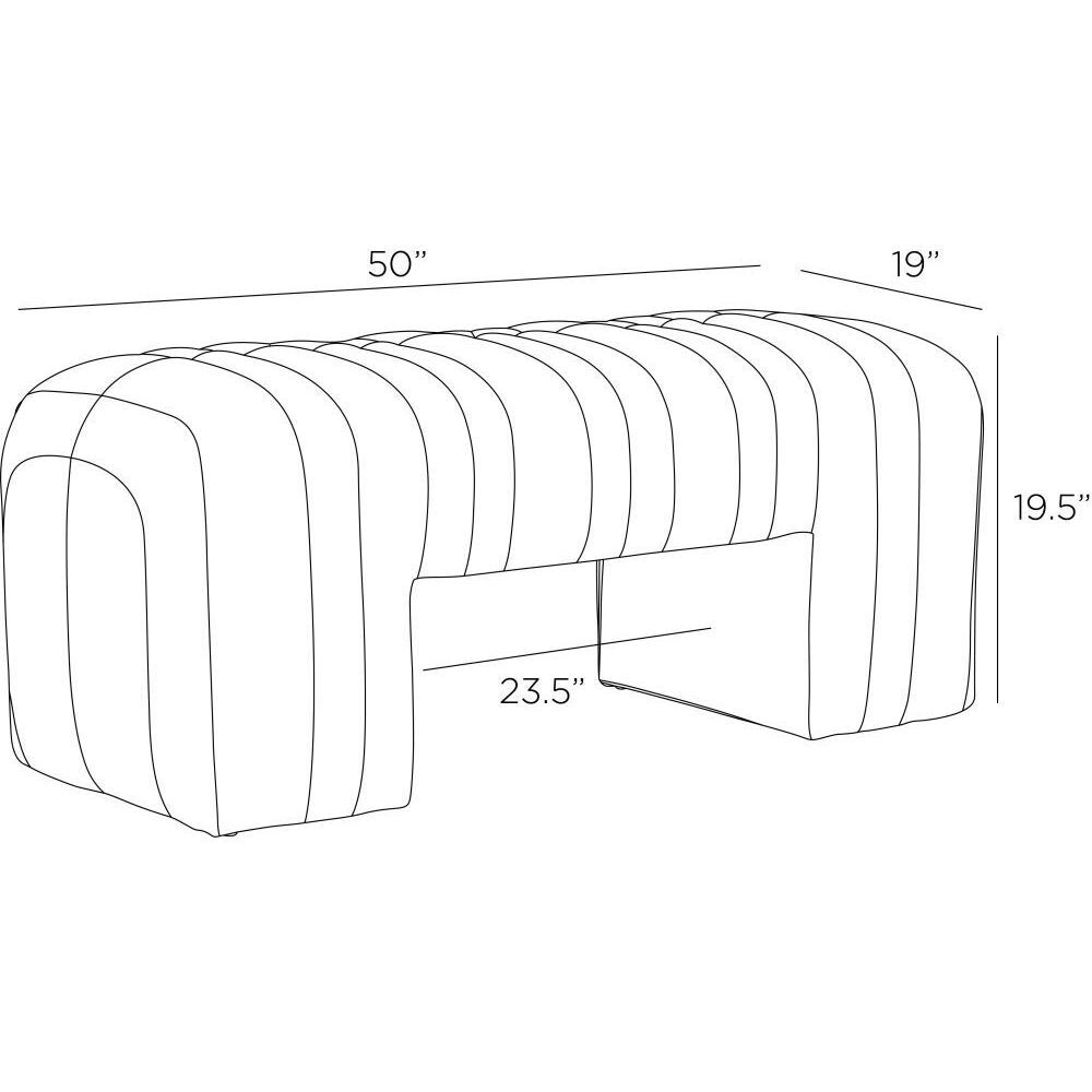 Hastings Distressed Storm Leather Bench