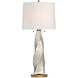 Scylla 34 inch 100 watt Silver Luster and Antique Brass Table Lamp Portable Light
