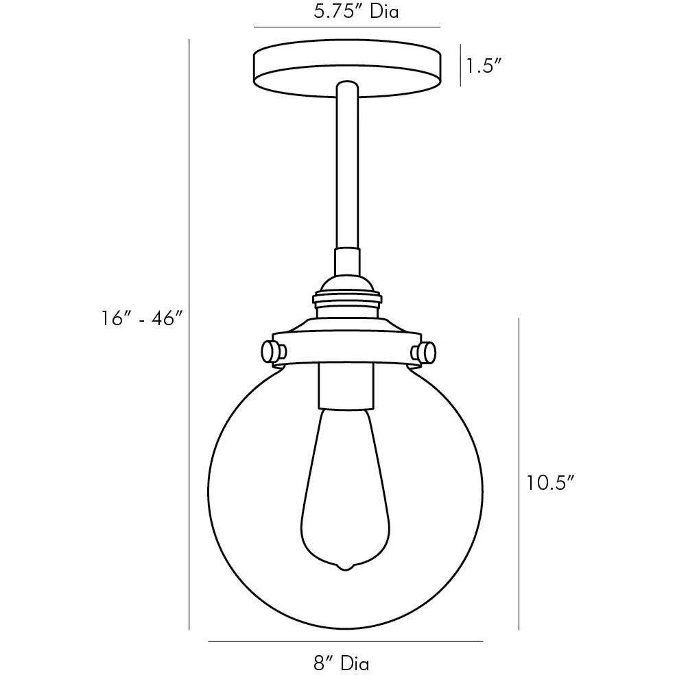 Reeves 1 Light 8 inch Aged Brass Outdoor Pendant, Small
