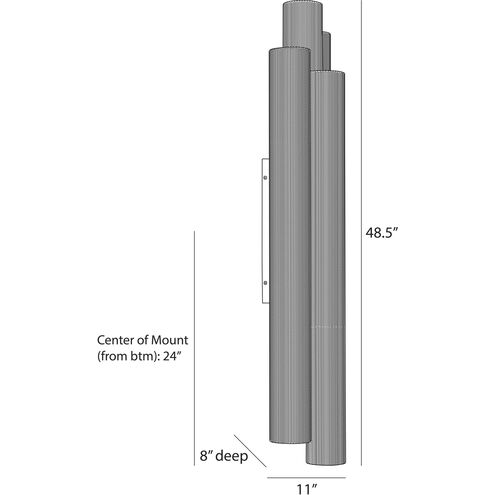 Punch 2 Light 48.5 inch Marine Grade Matte Black Outdoor Sconce