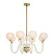 Tebaldi 8 Light 36 inch Antique Brass and Clear Etched Glass Chandelier Ceiling Light
