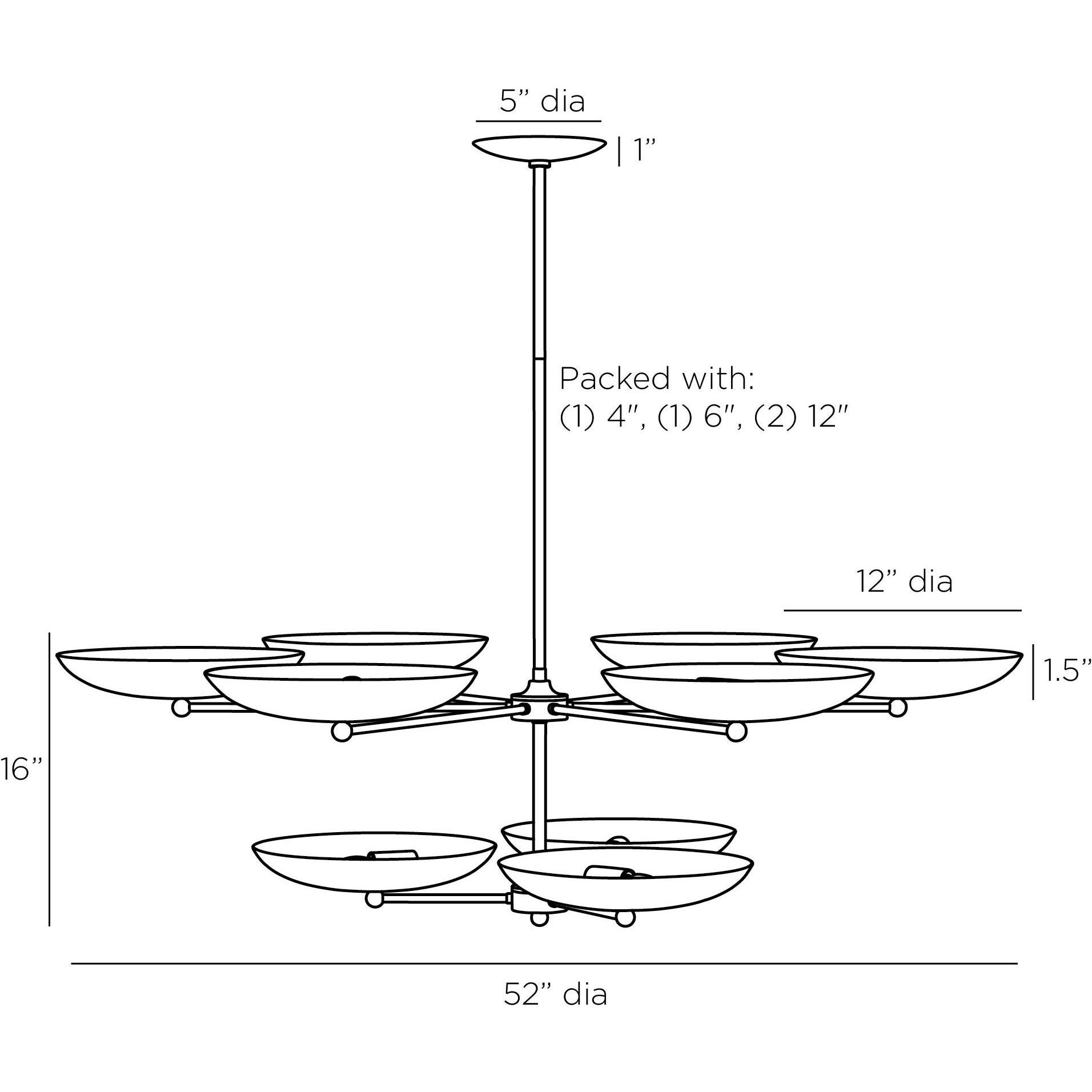 Griffith 9 Light 52 inch Bronze Two Tiered Chandelier Ceiling Light